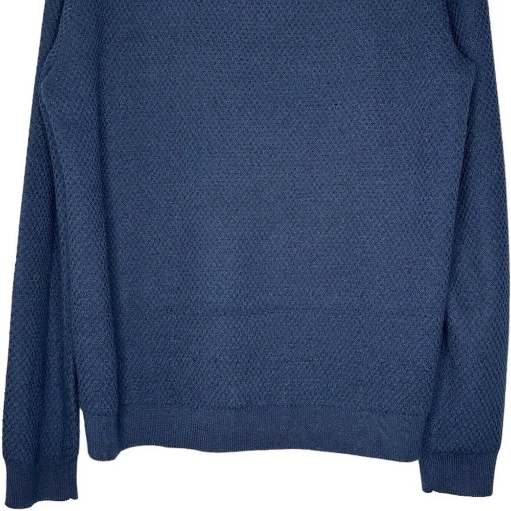 Ted Baker Blue Wool Blend Sweater (Men’s XL/XXL) Tunnel 1/4 Zip Slim Fit